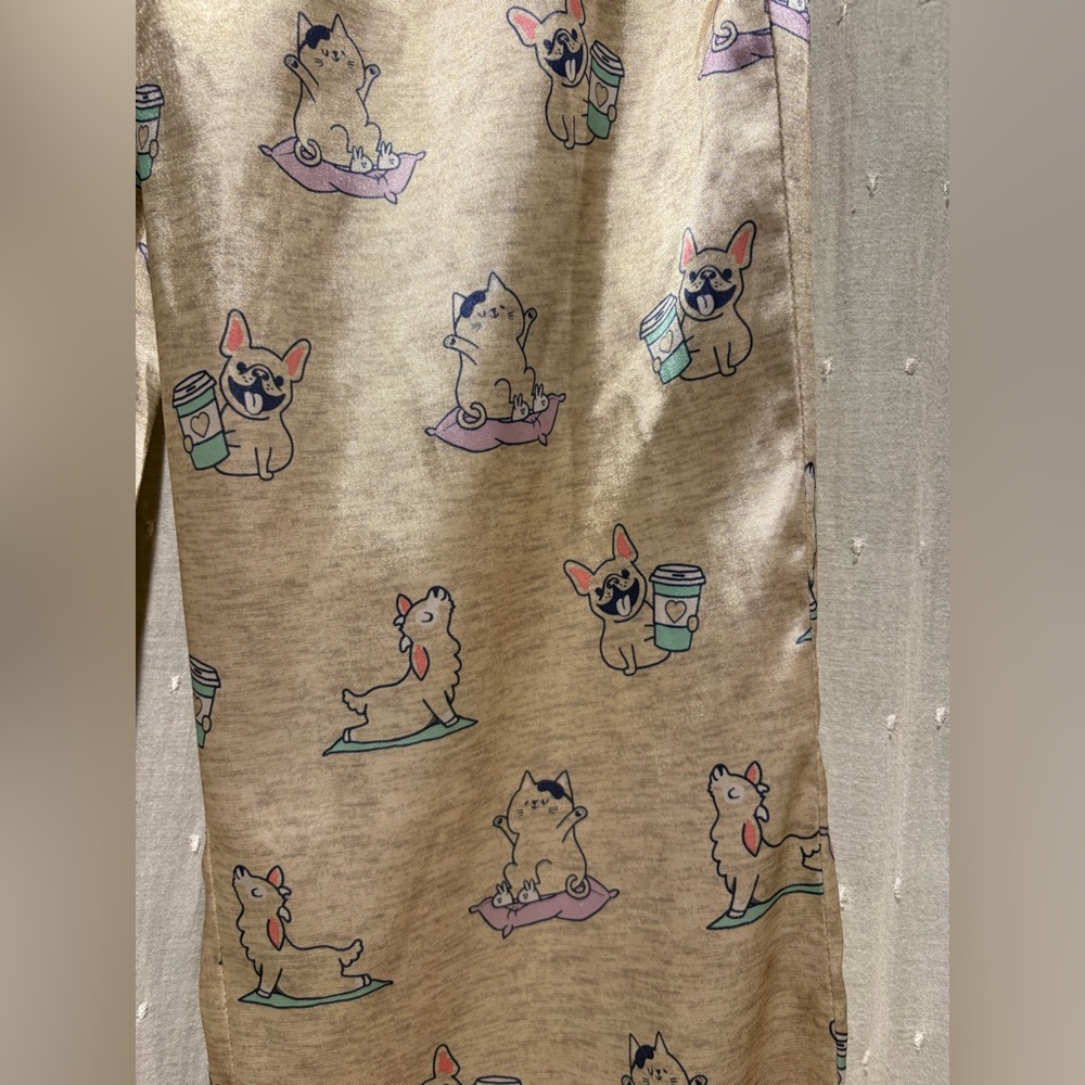 Justice Cream Pajama Pants with dog print - Picture 2 of 3
